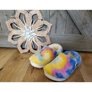 NWOT Crocs CLASSIC FUR SURE Tie Dye Colored Lined Clog Shoes Womens 7 / Mens 5
